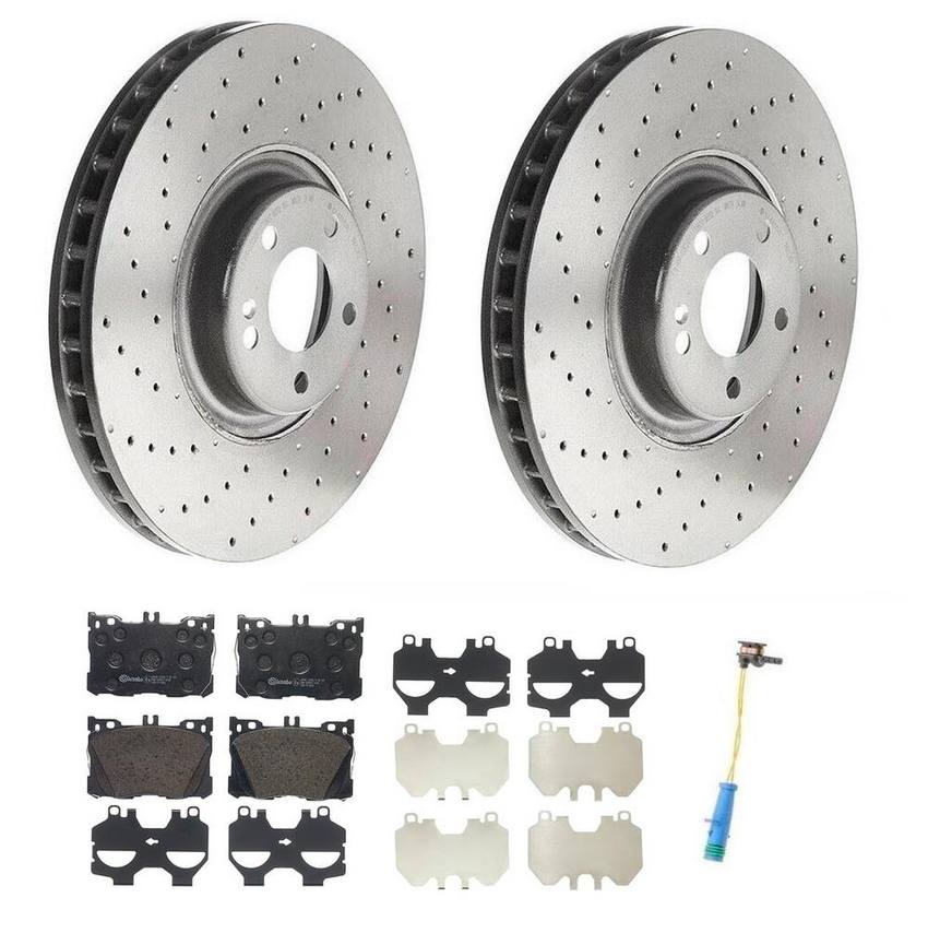 Mercedes Brakes Kit – Brembo Pads and Rotors Front (360mm) (Low-Met) 1695401617 – Brembo 4167348KIT