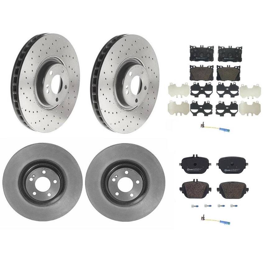 Brembo Brake Pads and Rotors Kit – Front and Rear (360mm/360mm) (Low-Met)