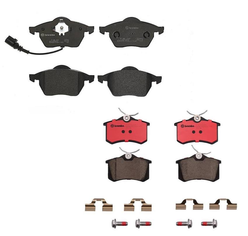 Audi VW Disc Brakes Kit – Brembo Pads Front and Rear(Ceramic) 8E0698451L – Brembo 4175197KIT