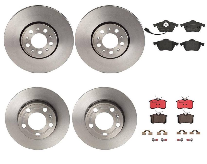 VW Brakes Kit – Pads & Rotors Front and Rear (288mm/232mm) (Ceramic) 8E0698451L – Brembo 4175548KIT