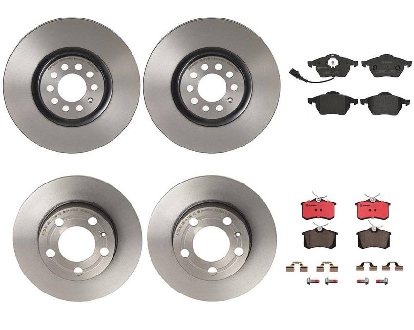 Audi VW Brakes Kit – Pads &  Rotors Front and Rear (312mm/232mm) (Ceramic) 8N0615301A – Brembo 4175550KIT