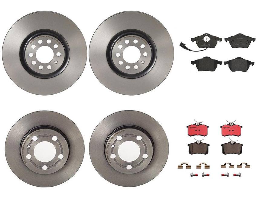 Audi Brake Kit – Pads and Rotors Front and Rear (312mm/239mm) (Ceramic) 8N0615301A – Brembo 4175551KIT