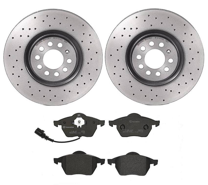 Audi VW Brakes Kit – Pads and Rotors Front (312mm) (Ceramic) 8N0615301A – Brembo 4175553KIT