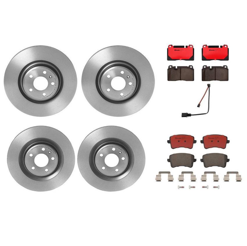 Audi Brake Kit – Pads and Rotors Front and Rear (345mm/330mm) (Ceramic) 8R0698151T – Brembo 4175570KIT