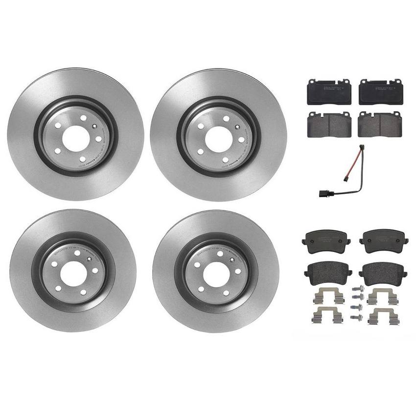 Audi Brake Kit – Pads and Rotors Front and Rear (345mm/330mm) (Low-Met) 8R0698151T – Brembo 4175575KIT