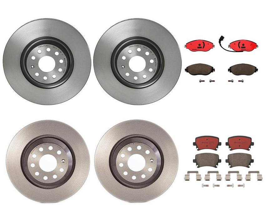 VW Brakes Kit – Pads & Rotors Front and Rear (340mm/310mm) (Ceramic) JZW698451M – Brembo 4175980KIT