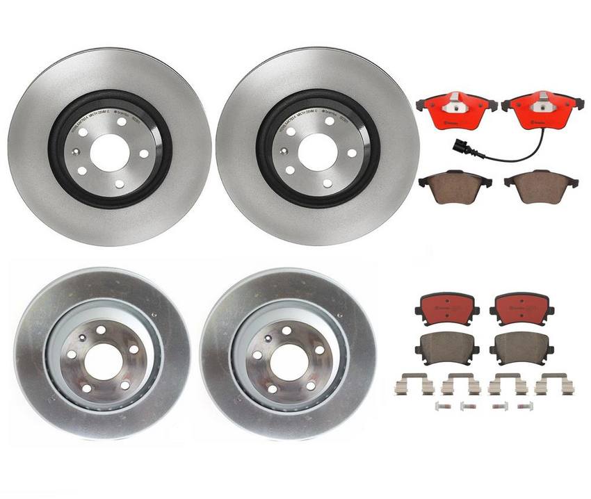 Audi Brake Kit – Pads and Rotors Front and Rear (340mm/310mm) (Ceramic) 8J0698151F – Brembo 4175983KIT