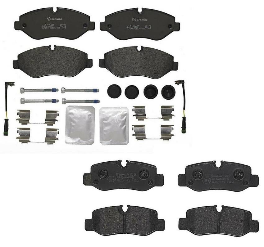 Mercedes Brakes Kit – Brembo Pads Front and Rear (Low-Met) – Brembo 4176012KIT