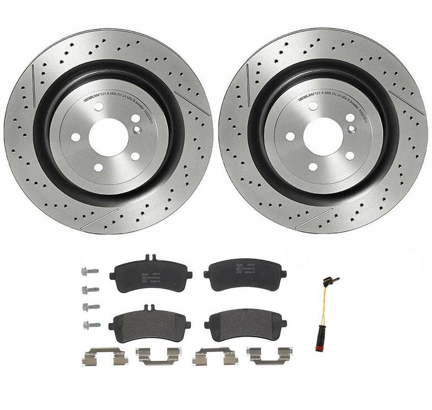 Mercedes Brembo Brakes Kit – Pads and Rotors Rear (360mm) (Low-Met) 2314230212 – Brembo 4180485KIT