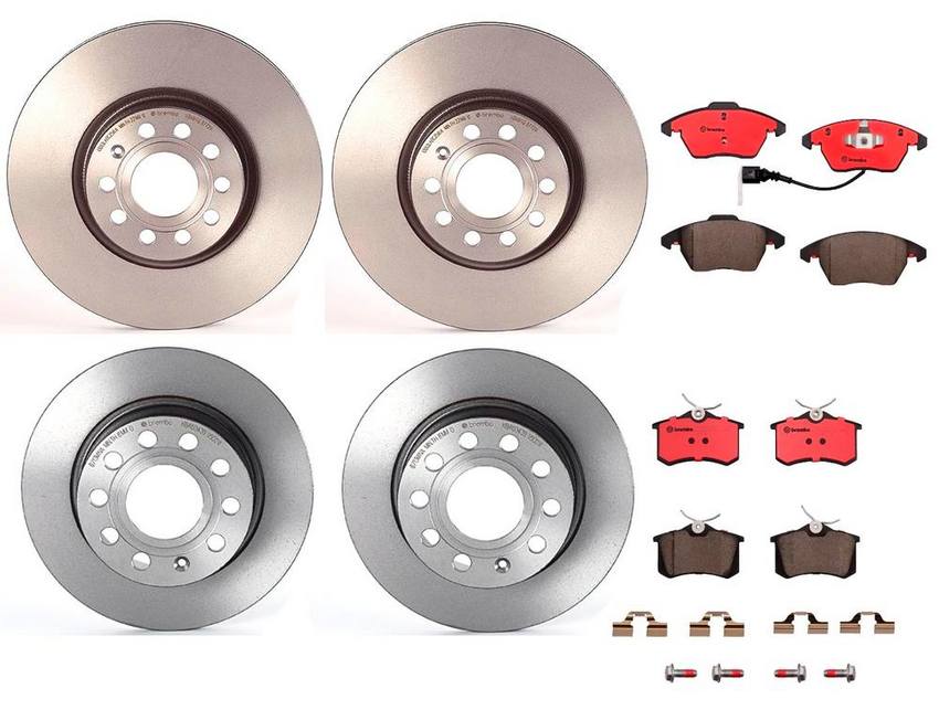 VW Brakes Kit – Pads & Rotors Front and Rear (312mm/255mm) (Ceramic) 8J0698151C – Brembo 4182095KIT