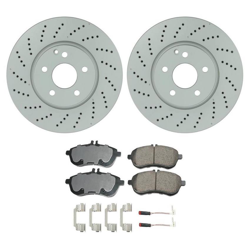 Mercedes Disc Brake Pad and Rotor Kit – Front (322mm) (Ceramic) 000421301207 – Akebono Euro Ultra-Premium 4183061KIT