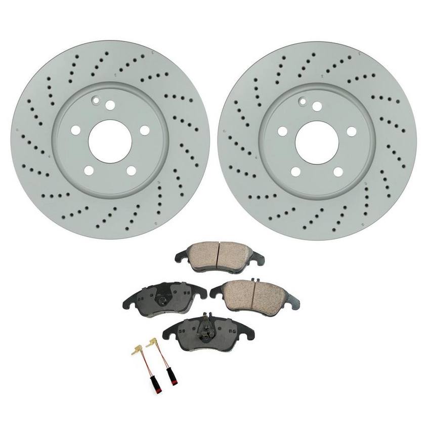 Mercedes Disc Brake Pad and Rotor Kit – Front (322mm) (Ceramic) 000421301207 – Akebono Euro Ultra-Premium 4183076KIT