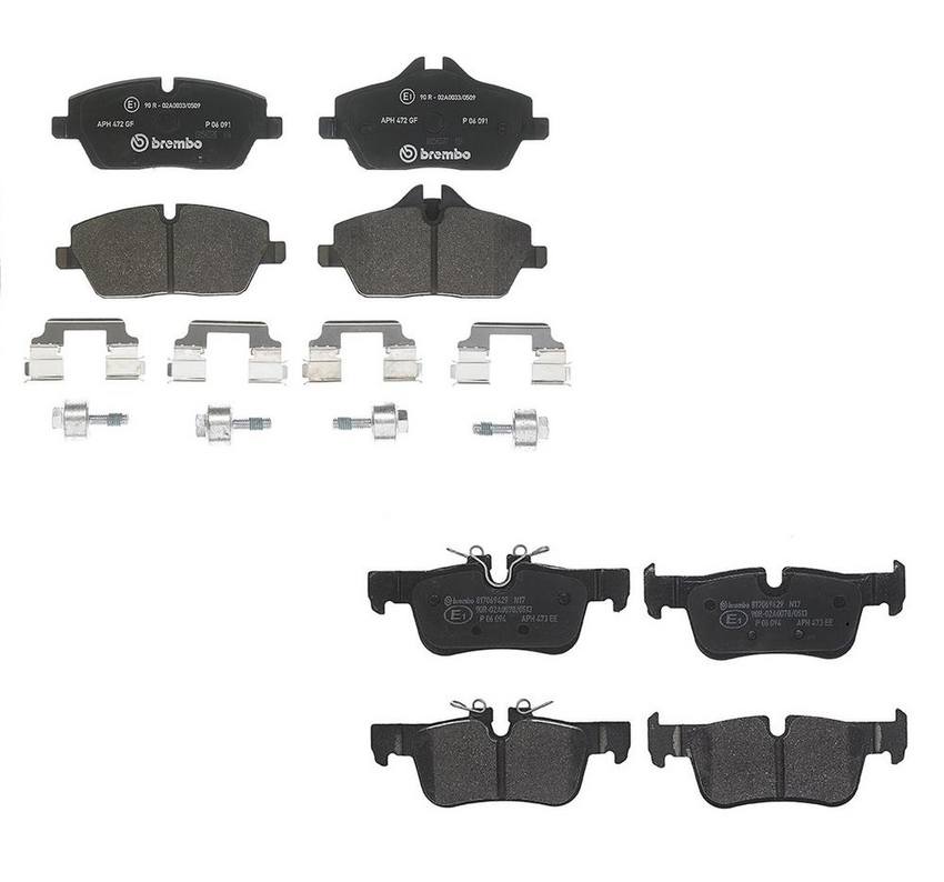 BMW Brakes Kit – Brembo Pads Front and Rear (Low-Met) 34216860403 – Brembo 4189281KIT