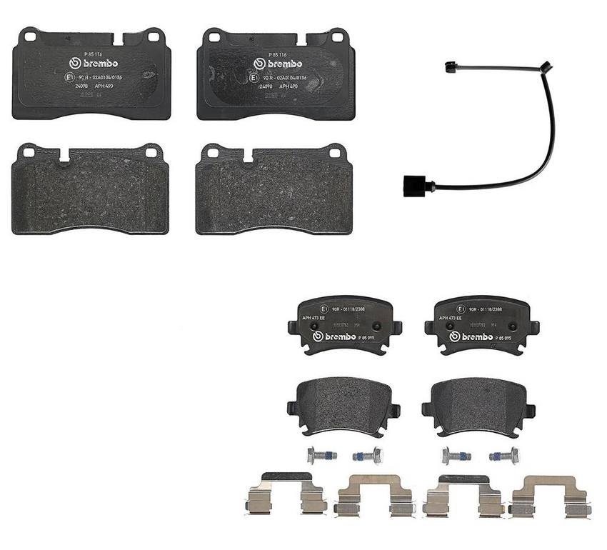 VW Disc Brakes Kit – Pads Front and Rear (Low-Met) JZW698451M – Brembo 4189334KIT