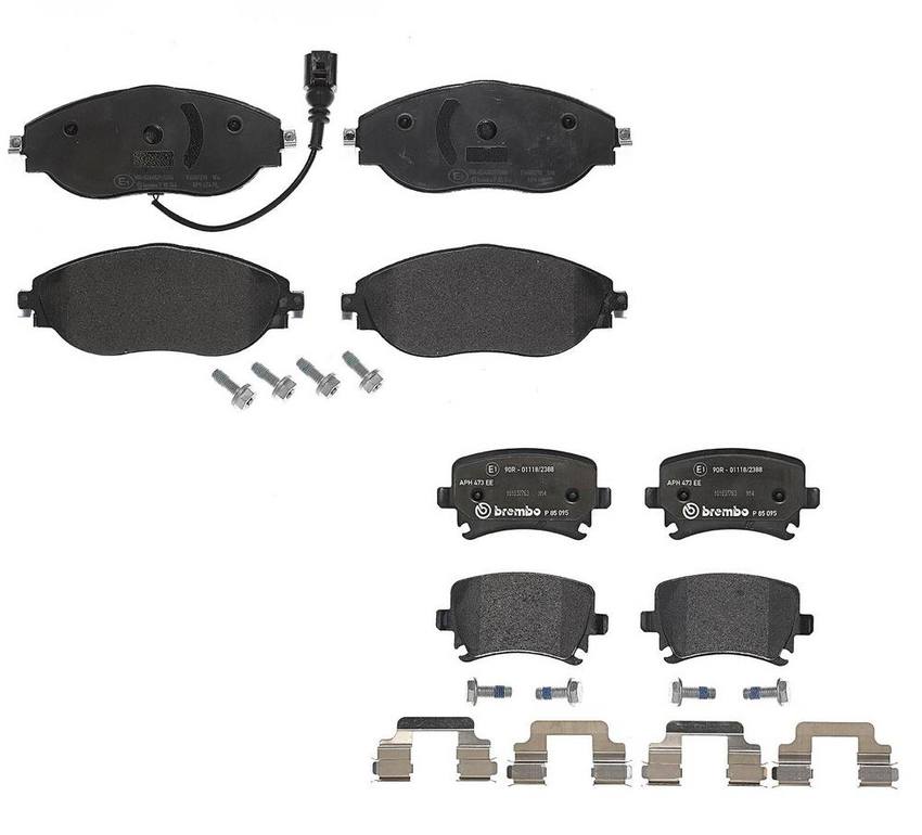 VW Disc Brakes Kit – Pads Front and Rear (Low-Met) JZW698451M – Brembo 4189336KIT