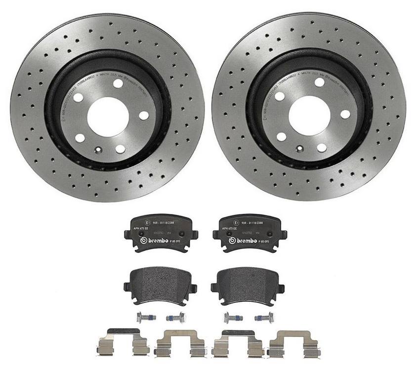 Audi Brembo Brake Kit – Pads and Rotors Rear (310mm) (Low-Met) JZW698451M – Brembo 4189342KIT