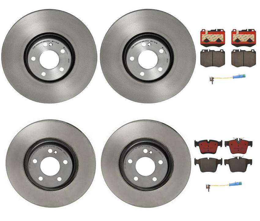 Mercedes Brakes Kit – Pads & Rotors Front and Rear (342mm/320mm) (Ceramic) 1695401617 – Brembo 4189622KIT