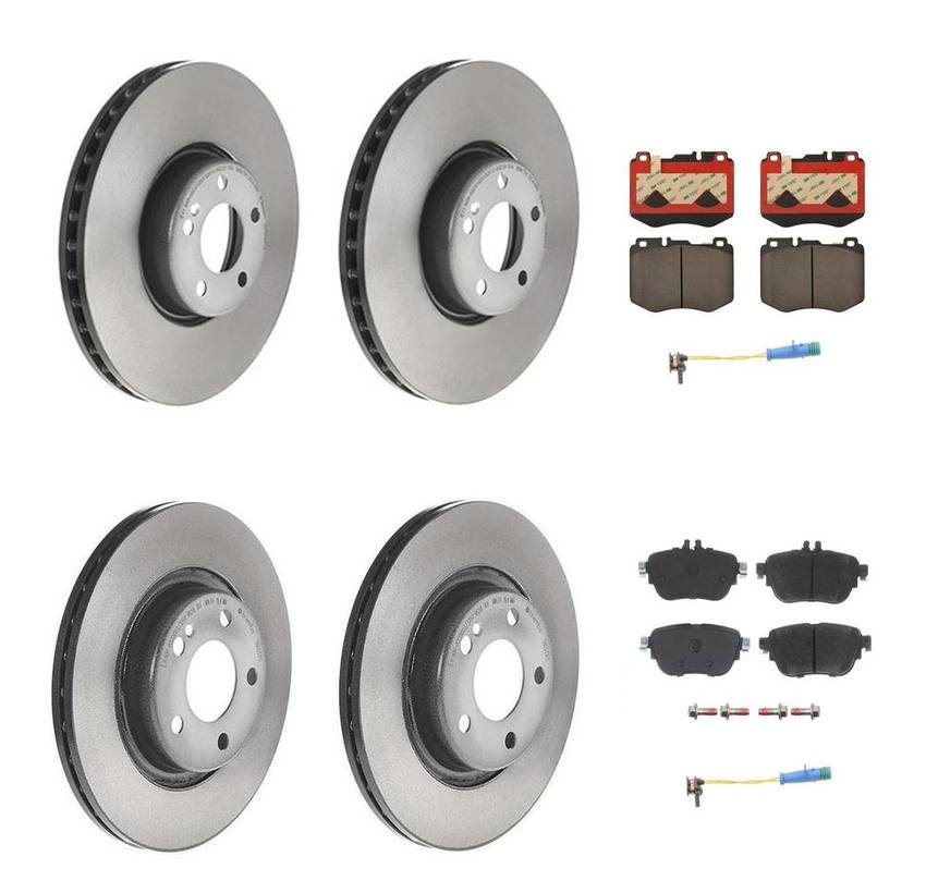 Mercedes Brakes Kit – Pads & Rotors Front and Rear (342mm/300mm) (Ceramic) 1695401617 – Brembo 4189646KIT