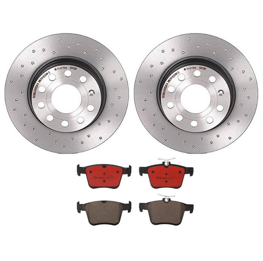 Audi VW Brakes Kit – Pads and Rotors Rear (272mm) (Ceramic) 8V0698451F – Brembo 4189977KIT