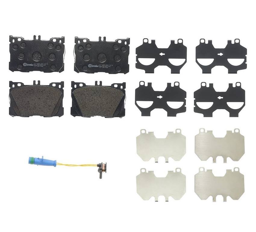 Mercedes Disc Brakes Kit –  Pads Front (Low-Met) (With Sensor) 1695401617 – Brembo 4190092KIT