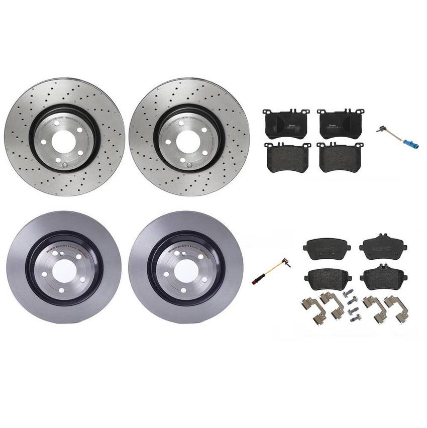 Brembo Brake Pads and Rotors Kit – Front and Rear (342mm/320mm) (Low-Met)