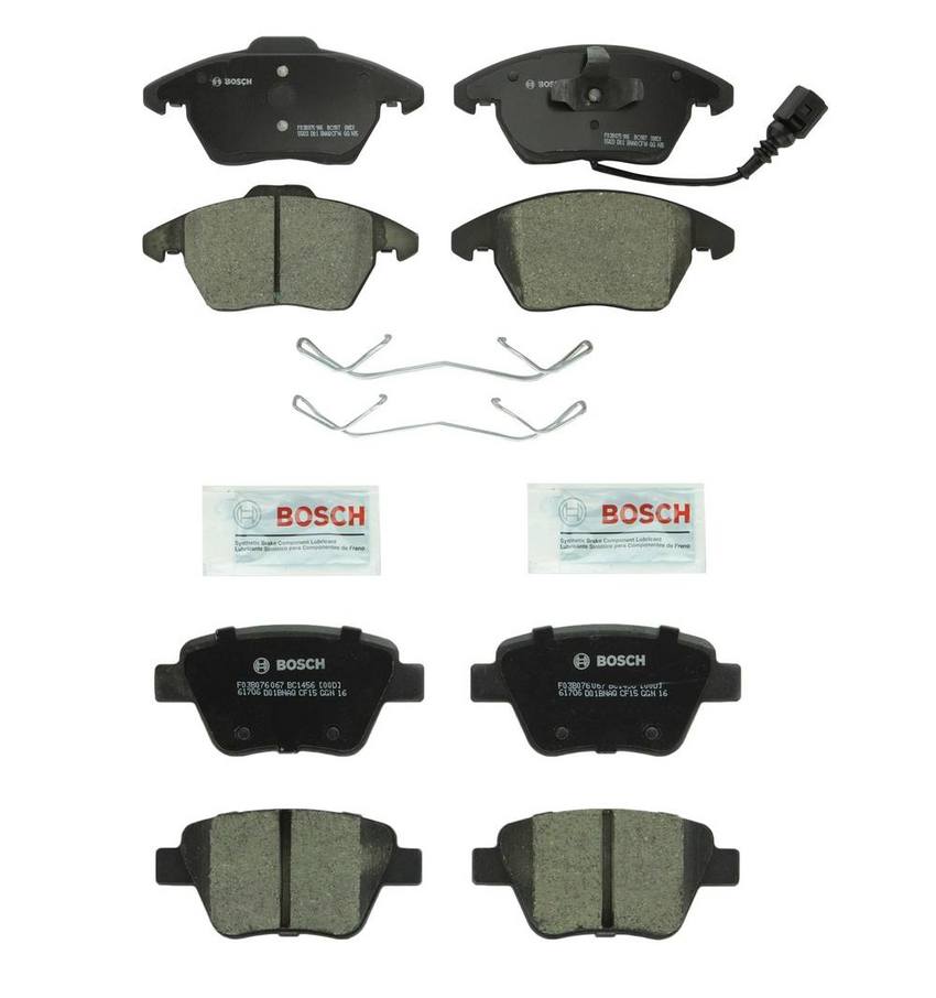 Audi Volkswagen Disc Brake Pad Set Kit – Front and Rear (Ceramic) 1K0698151E