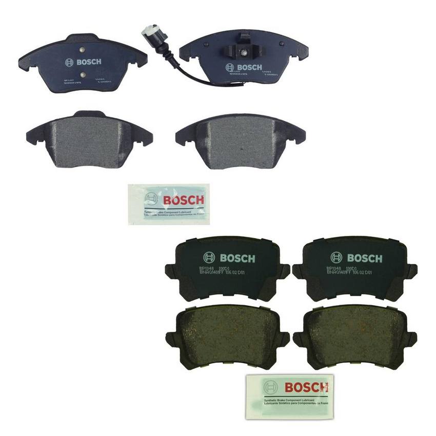 Volkswagen Disc Brake Pad Set Kit – Front and Rear (Semi-Metallic) 1K0698151E