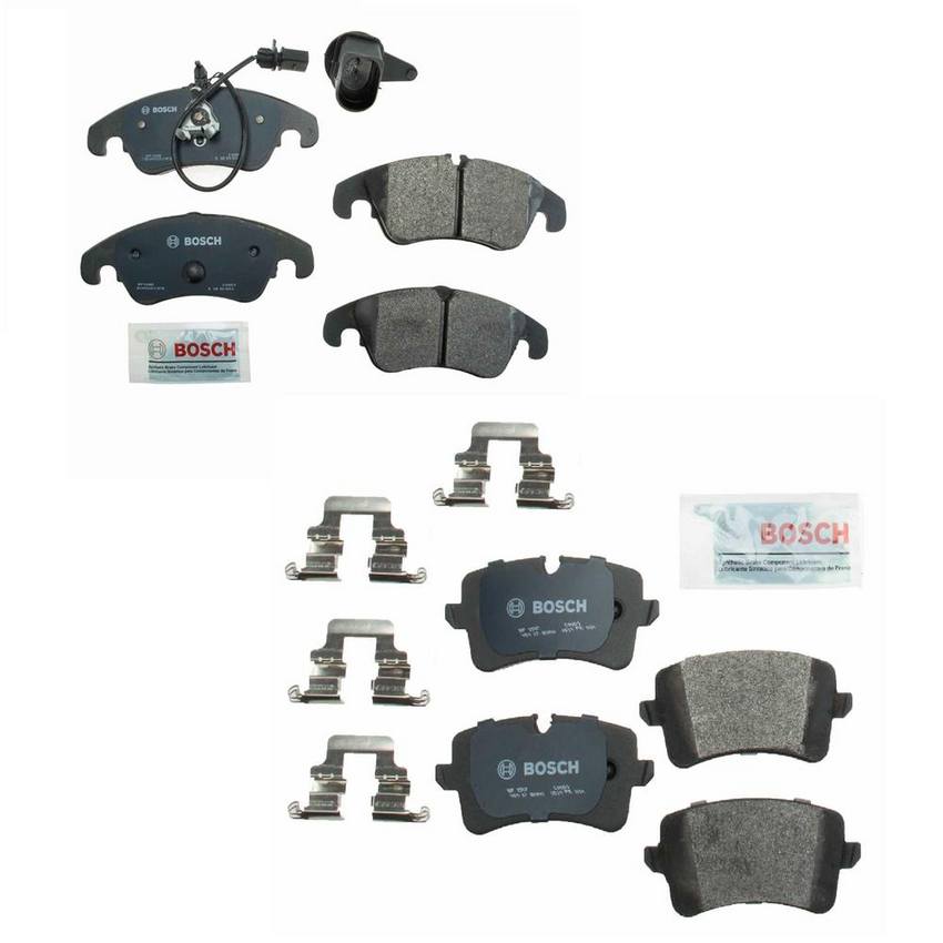 Audi Disc Brake Pad Set Kit – Front and Rear (Semi-Metallic) 4G0698151D