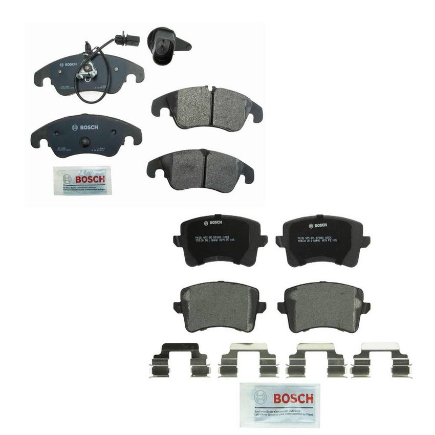 Audi Disc Brake Pad Set Kit – Front and Rear (Semi-Metallic) 4G0698151D