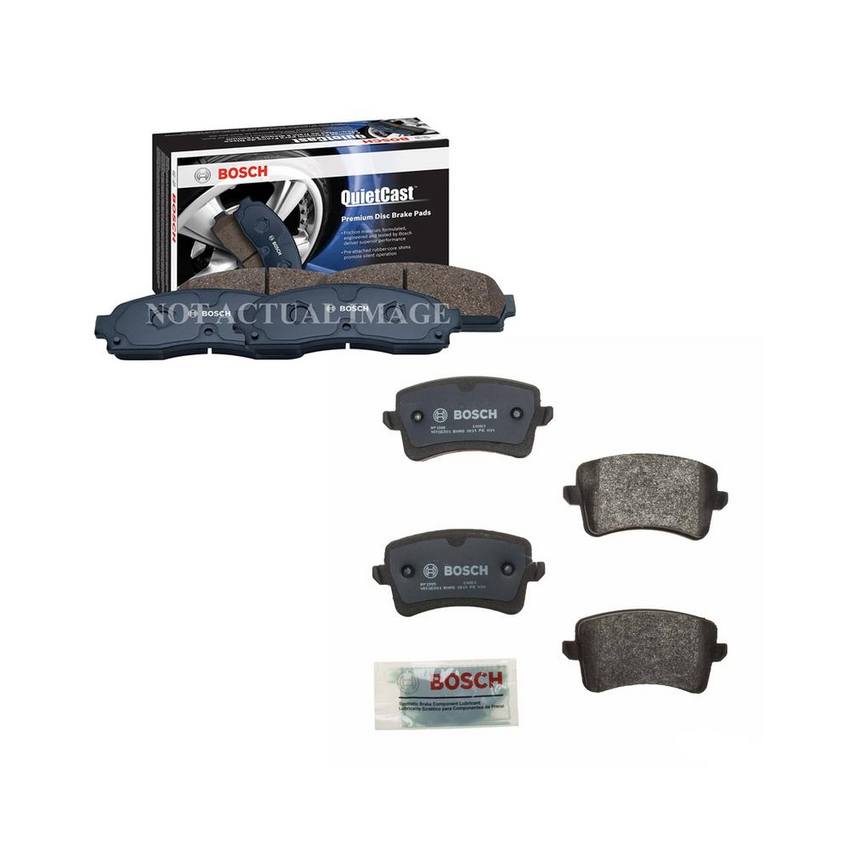 Audi Disc Brake Pad Set Kit – Front and Rear (Semi-Metallic) 4H0698151H