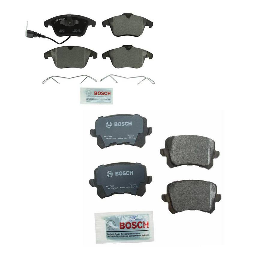 Audi Volkswagen Disc Brake Pad Set Kit – Front and Rear (Semi-Metallic) 5N0698151C