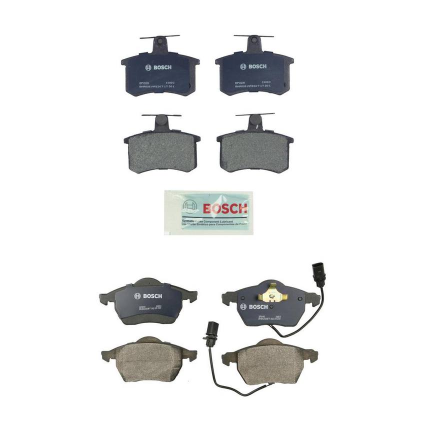 Audi Disc Brake Pad Set Kit – Front and Rear (Semi-Metallic) 4B0698151AB