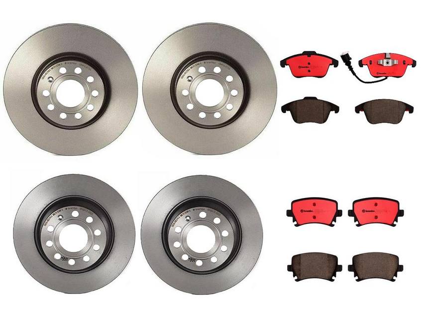 Audi Brake Kit – Pads and Rotors Front and Rear (312mm/282mm) (Ceramic) 8E0698451J – Brembo 4194932KIT