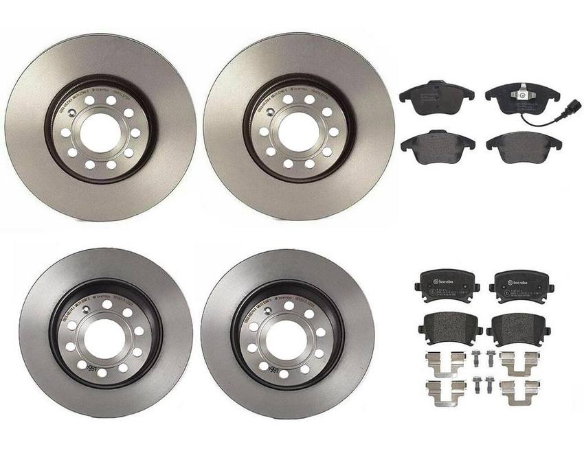 Brembo Brake Pads and Rotors Kit – Front and Rear (312mm/282mm) (Low-Met)