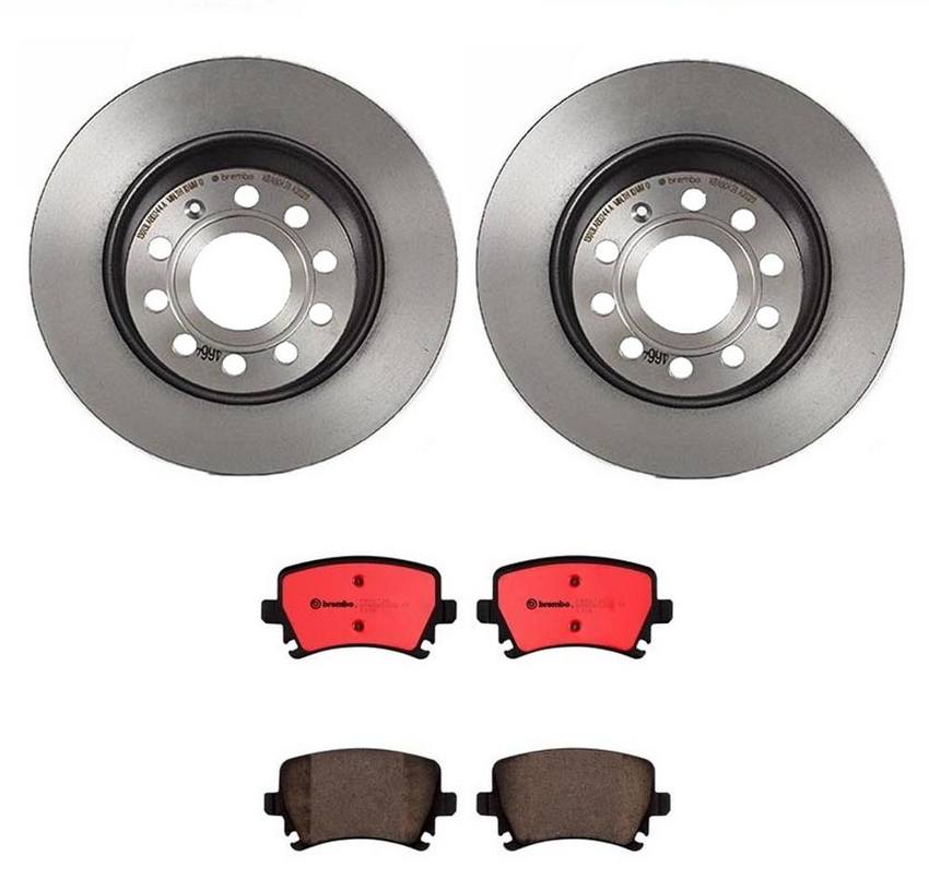 Audi Brembo Brake Kit – Pads and Rotors Rear (282mm) (Ceramic) 8E0698451J – Brembo 4194937KIT