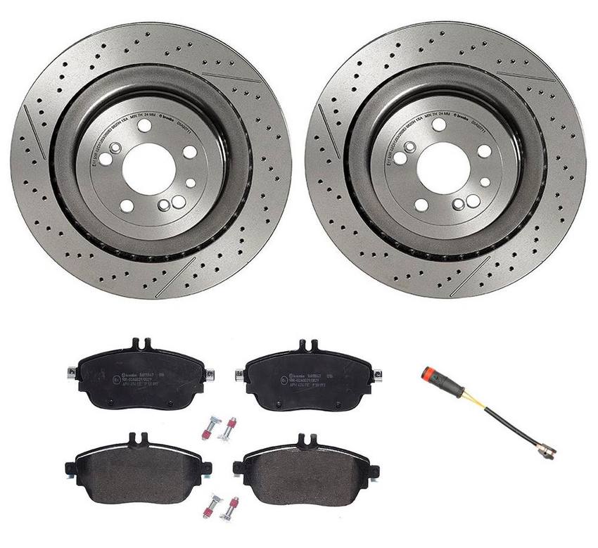 Mercedes Brembo Brakes Kit – Pads and Rotors Rear (360mm) (Low-Met) 1974230112 – Brembo 4195057KIT