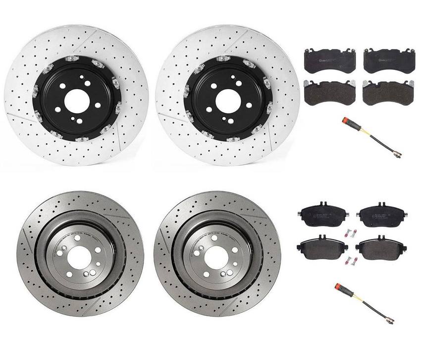 Brembo Brake Pads and Rotors Kit – Front and Rear (390mm/360mm) (Low-Met)