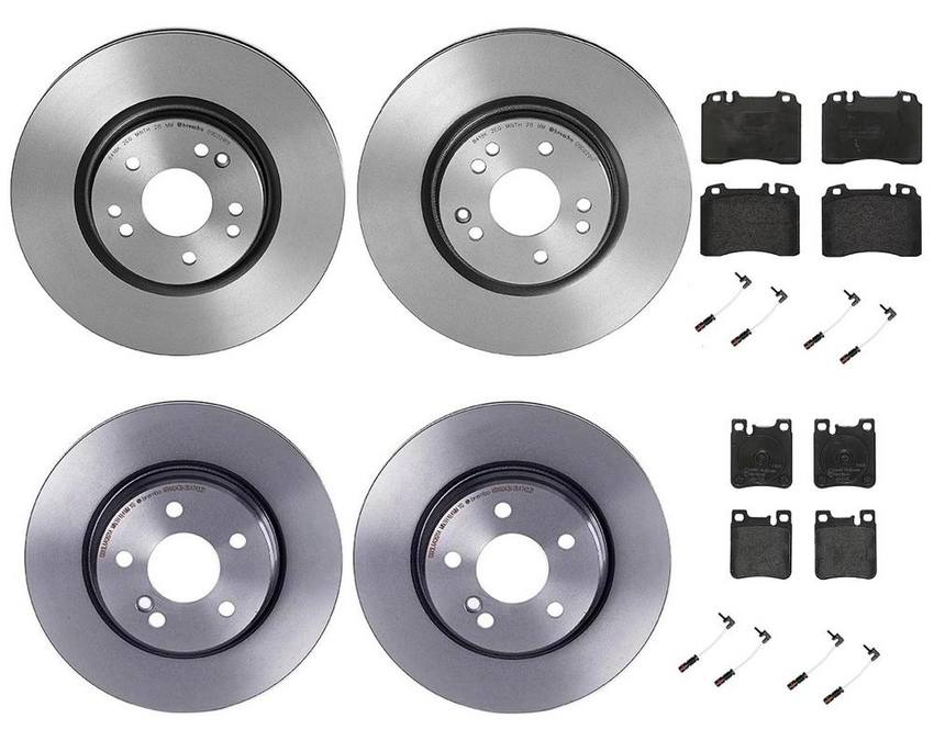 Mercedes Brakes Kit – Pads & Rotors Front and Rear (320mm/300mm) (Low-Met) 129423031264 – Brembo 4195362KIT