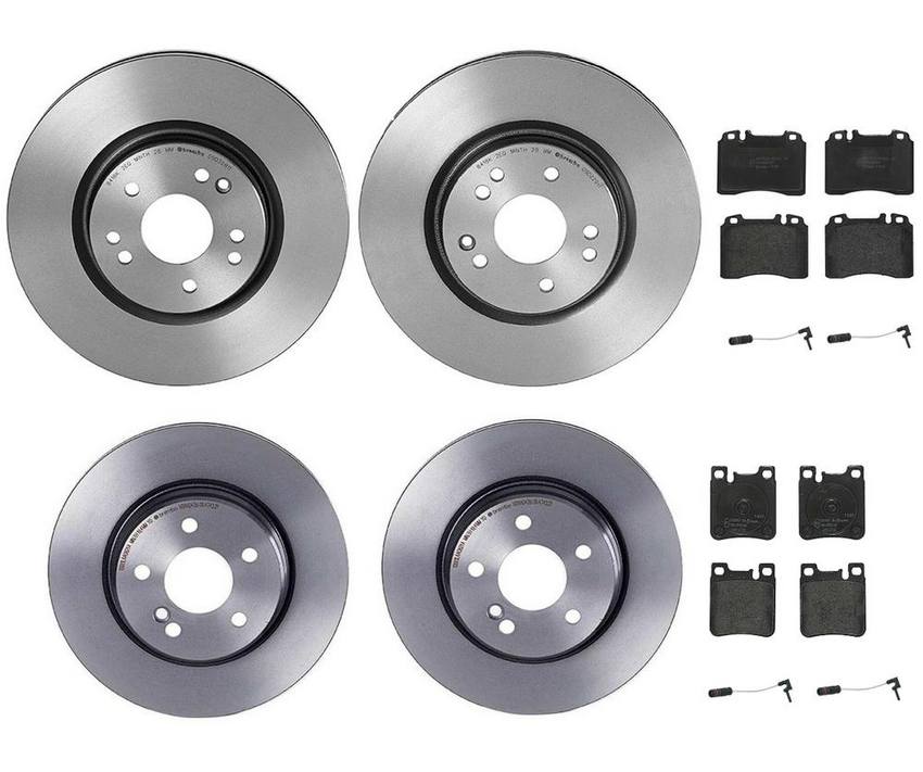 Mercedes Brakes Kit – Pads & Rotors Front and Rear (320mm/300mm) (Low-Met) 129423031264 – Brembo 4196723KIT