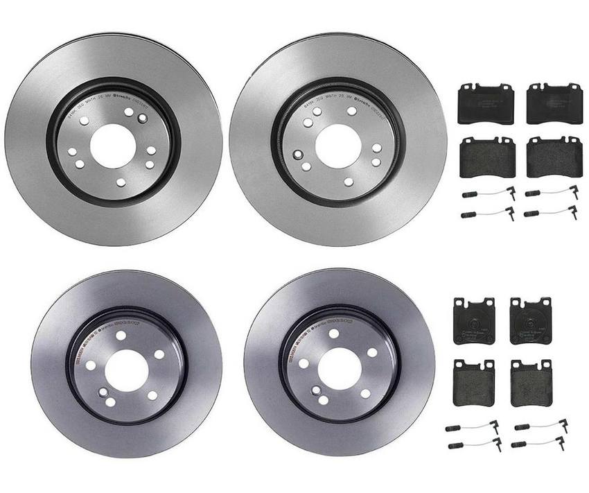 Mercedes Brakes Kit – Pads & Rotors Front and Rear (320mm/300mm) (Low-Met) 129423031264 – Brembo 4196726KIT