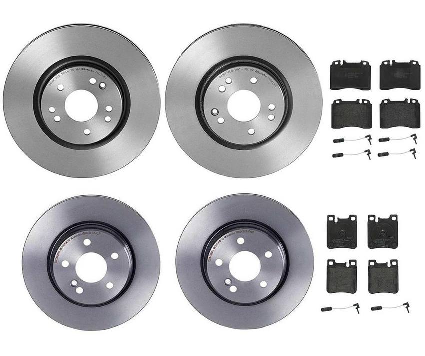 Mercedes Brakes Kit – Pads & Rotors Front and Rear (320mm/300mm) (Low-Met) 129423031264 – Brembo 4196730KIT