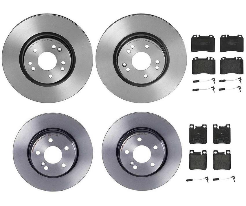 Mercedes Brakes Kit – Pads & Rotors Front and Rear (320mm/300mm) (Low-Met) 129423031264 – Brembo 4196738KIT