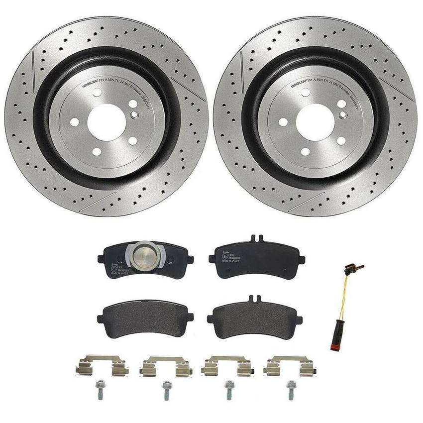 Mercedes Brembo Brakes Kit – Pads and Rotors Rear (360mm) (Low-Met) 2314230212 – Brembo 4198192KIT