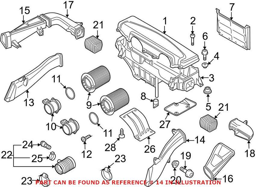 Engine Air Intake Hose – Front Driver Side