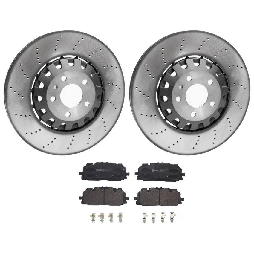 Audi Brake Pad and Rotor Kit – Front (375mm) (Low-Met) 4M0615301AM