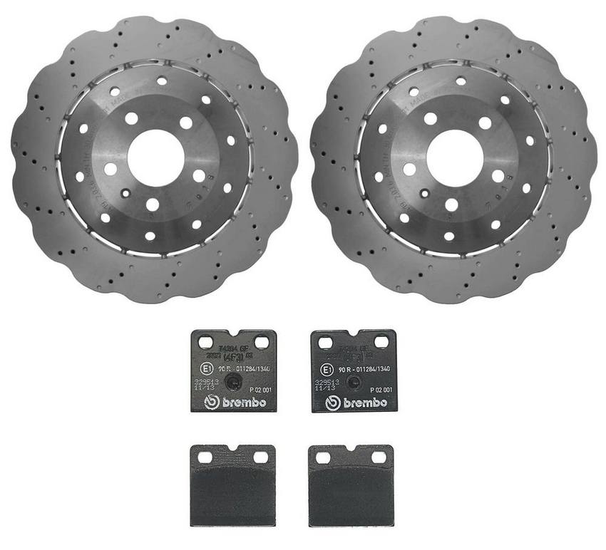 Audi Brake Pad and Rotor Kit – Rear (356mm) (Low-Met) 4S0615601B