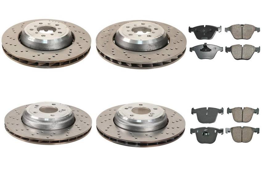 BMW Brake Pad and Rotor Kit – Front and Rear (360mm/350mm) (Ceramic) 34112283801