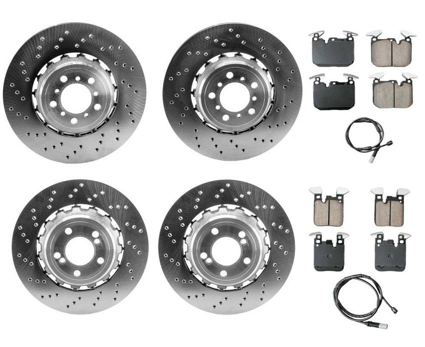 BMW Brake Pad and Rotor Kit – Front and Rear (380mm/370mm) (Ceramic) 34112284809