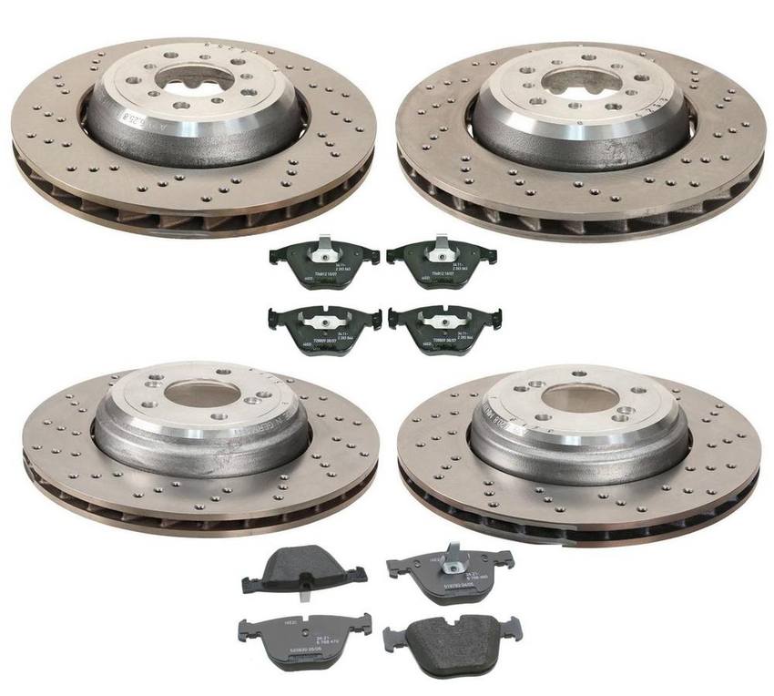 BMW Brake Pad and Rotor Kit – Front and Rear (360/350mm) 34112283801