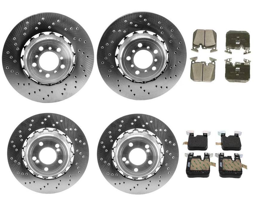 BMW Brake Pad and Rotor Kit – Front and Rear (380/370mm) 34112284809